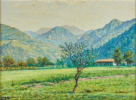 TOGNI EDOARDO (1884 - 1962) Primavera. olio su tela cerata. Cm 70,00 x 68,00....