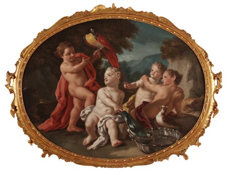 DE MURA FRANCESCO (1696 - 1782) Allegoria dell&#39;Aria. Olio su tela . Cm 78,50...