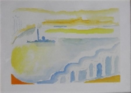 GUIDI VIRGILIO ROMA 1891 VENEZIA 1984 SENZA TITOLO SERIGRAFIA SU CARTA cm 50...