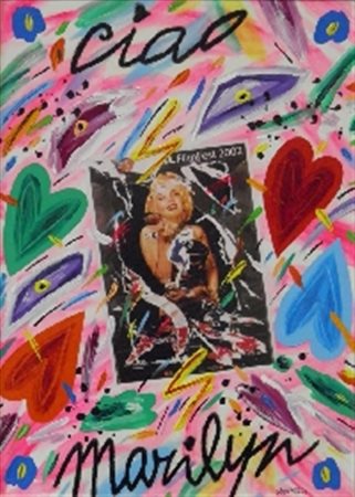 DONZELLI BRUNO NAPOLI 1941 CIAO MARILYN OLIO SU TELA cm 70 x 50 Firma in...