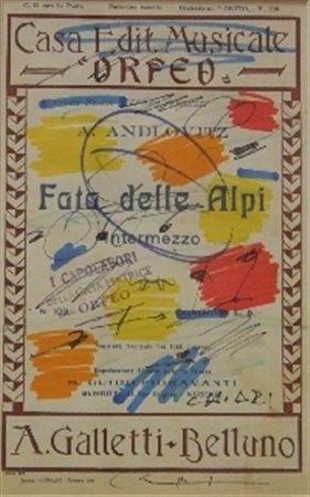 CHIARI GIUSEPPE FIRENZE 1926 2007 ORFEO TECNICA MISTA SU CARTA cm 26 x 17...