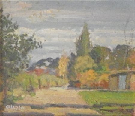 BALESTRI ROBERTO PISA 1939 SENZA TITOLO OLIO SU TAVOLA cm 30 x 35 Firma in...