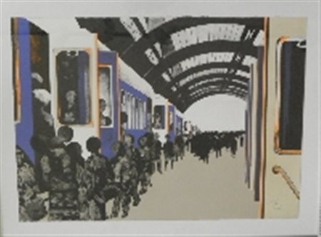 BOSCHI DINO BOLOGNA 1923 SENZA TITOLO LITOGRAFIA cm 47 x 67 Firma in basso a...