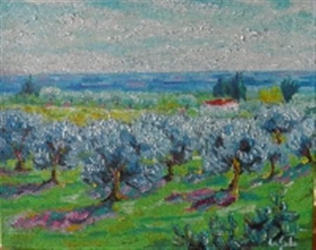 LA SALA MICHELE GARGANO SUL MARE OLIO SU TELA cm 40 x 50 Firma in basso a...