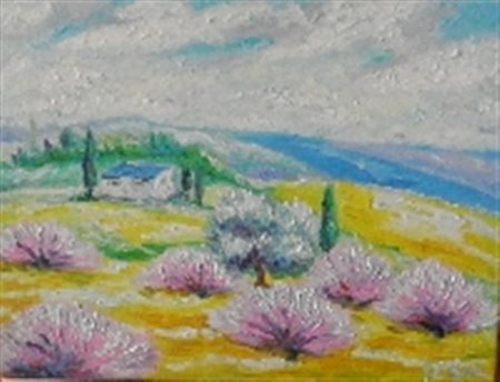 LA SALA MICHELE GINESTRE VIOLA, 2003 OLIO SU TELA cm 30 x 40 Firma in basso a...