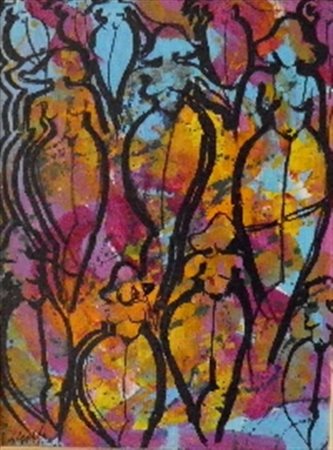 CREPALDI LUCIANO NOVARA 1949 MODELLA, 2003 OLIO SU TELA cm 40 x 30 Firma in...