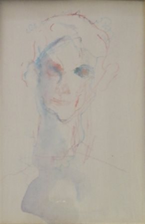 TRECCANI ERNESTO MILANO 1920 MILANO 2009 FIGURA TECNICA MISTA SU TAVOLA cm 30...