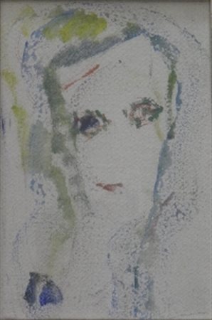 TRECCANI ERNESTO MILANO 1920 MILANO 2009 FIGURA OLIO SU TELA cm 30 x 20 Firma...