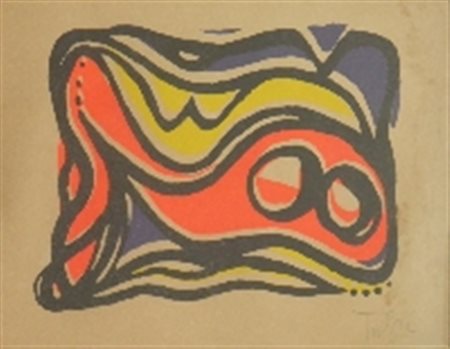 TULLI WLADIMIRO MACERATA 1922 MACERATA 2003 SENZA TITOLO ACRILICO SU CARTA cm...