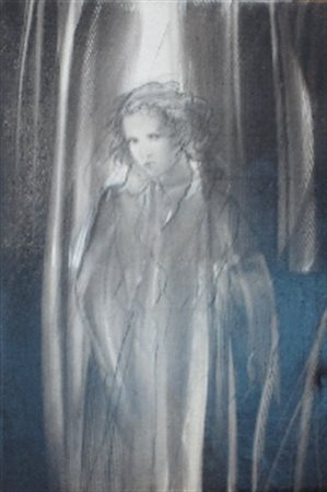 BENVENUTI RICCARDO LUCCA 1939 UNA SERA OLIO SU TELA cm 50 x 35 Firma in basso...