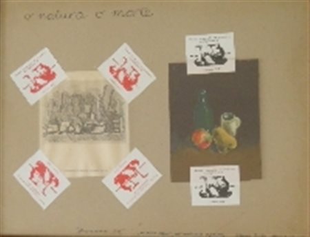 SARENCO VOBARNO 1945 O NATURA O MORTE, 1975 TECNICA MISTA E COLLAGE SU...