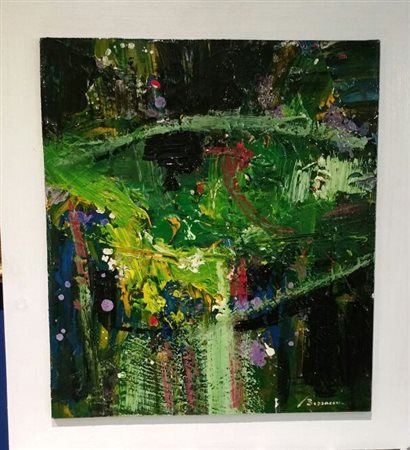 Martino Bissacco, "Vegetale", olio su tavola cm 40x35, firma in basso a destra