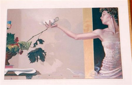 Walter Falconi, "Omaggio a Caravaggio", olio su tela cm 30x40, firma in basso...