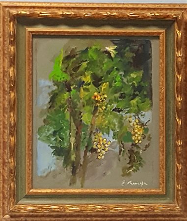 Edmondo Maneglia, "Vite", olio su tavola cm 38x32, firma in basso a destra,...