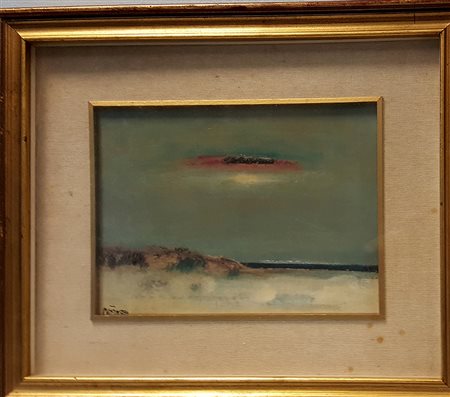 Pippo Pozzi, "Marina", olio su tela cm 18x24, firma in basso a sinistra,...