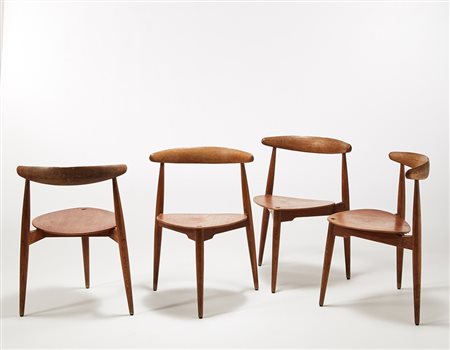 Hans Wegner (Tonder 1914 - Copenaghen 2007) Quattro sedie modello "FH4103"....