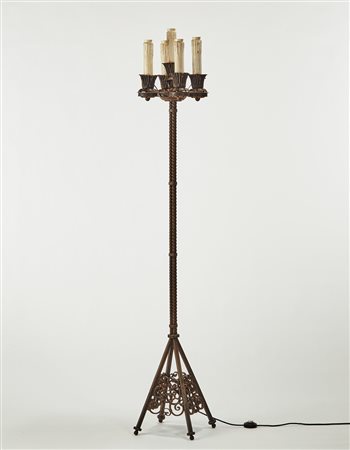 Alessandro Mazzucotelli (Lodi 1865 - Milano 1938) Torciera da terra a...