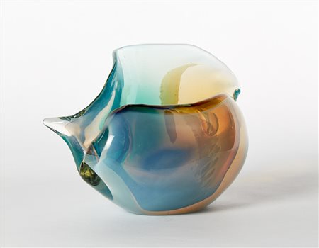 Archimede Seguso (Murano 1909 - Murano 1999) "Conchiglia" Coppa a forma di...