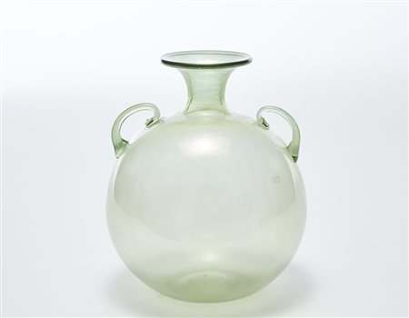 F.lli Toso Vaso sferico biansato a collo allargato in vetro soffiato...