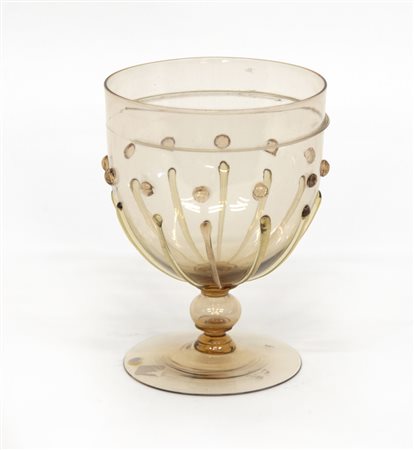 Vittorio Zecchin (Murano 1878 - Murano 1947) Calice in vetro soffiato...