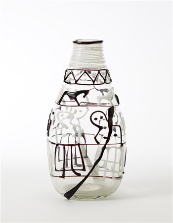 Fulvio Bianconi (Padova 1915 - Milano 1996) Vaso con applicazioni a caldo in...