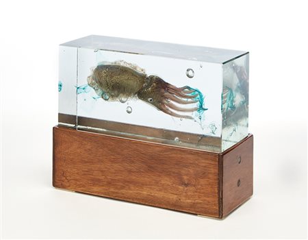 Alfredo Barbini (Murano 1912 - Murano 2007) "Seppia - Acquario" Scultura in...