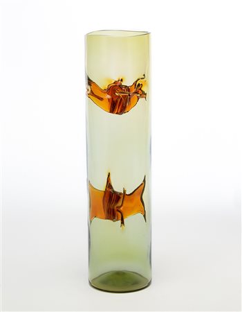 Toni Zuccheri (Venezia 1937 - 2008) Vaso cilindrico della serie "Membrane"....