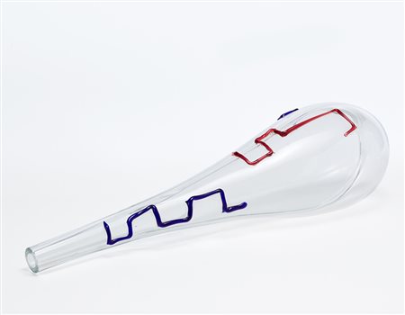 Toni Zuccheri (Venezia 1937 - 2008) Scultura in vetro soffiato incolore con...