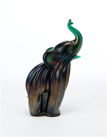 Archimede Seguso (Murano 1909 - Murano 1999) "Elefantino" Scultura in vetro...