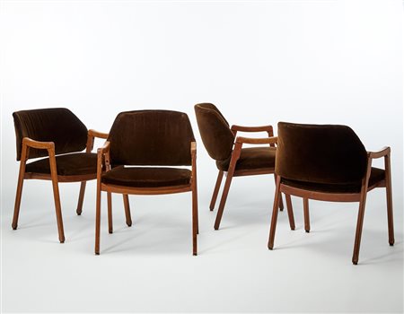 Ico Parisi (Palermo 1916 - Como 1996) Quattro poltroncine modello "814"....