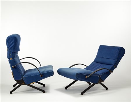 OSVALDO BORSANI (Varedo 1911 - Milano 1985) Coppia di poltrona modello "P40"....