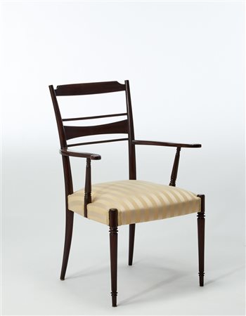 Paolo Buffa (Milano 1903 - Milano 1970) Poltroncina in mogano tinto...