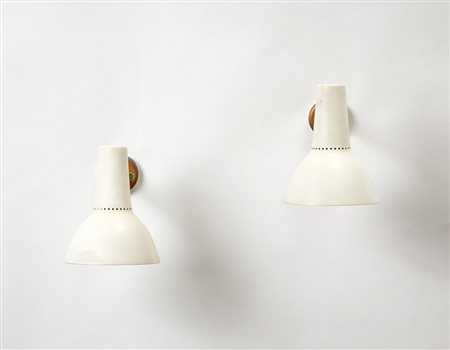 Giuseppe Ostuni Coppia di lampade da parete in ottone. O-luce, Milano, anni...