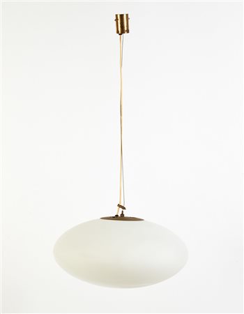 Stilnovo Lampada a sospensione modello "1187". Milano anni 50. Diffusore...