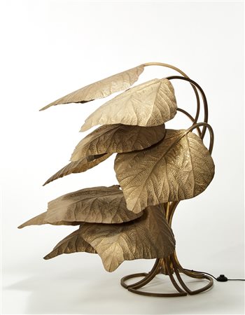 Tommaso Barbi Lampada da terra conformata a steli e foglie di rabarbaro....