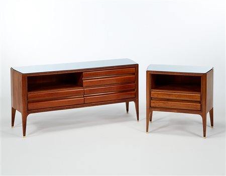 Luciano Baldessari (Rovereto 1896 - Milano 1982) Due comodini in legno di...