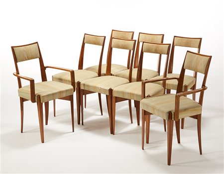 Melchiorre Bega (Crevalcore 1898 - Milano 1976) Lotto composto da sei sedie...