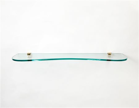 Fontana Arte Mensola in cristallo molato con supporti a morsa in fusione di...