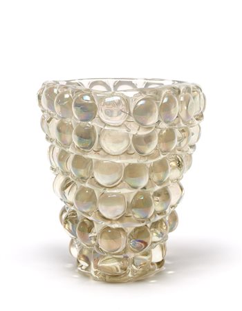 Ercole Barovier (Murano 1889 - Venezia 1974) Vaso a sezione triangolare e...