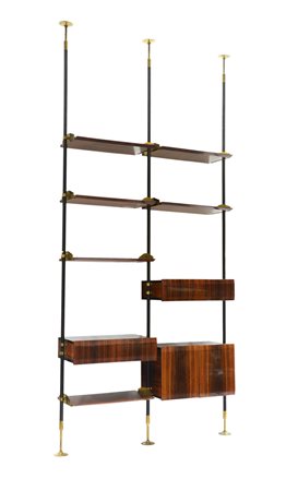 Mopa Libreria a tre montanti metallici cielo-terra in tubolare di ferro...