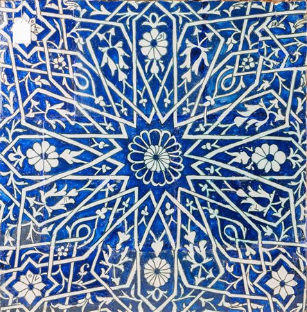 Arte Islamica Pannello in ceramica con decorazione a stella Asia Centrale,...