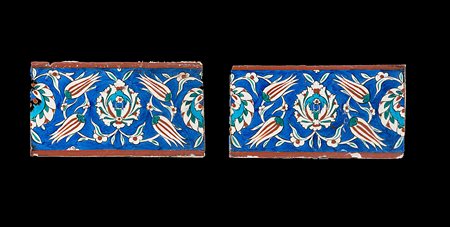 Arte Islamica Coppia di mattonelle Iznik Turchia Ottomana, tardo XVI secolo ....