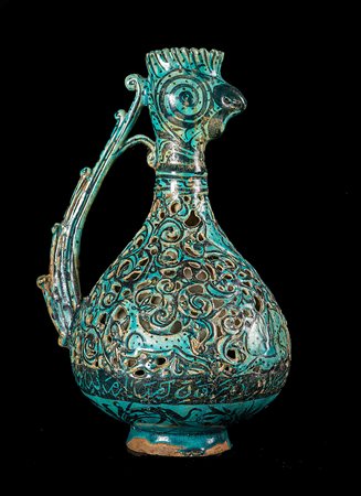 Arte Islamica Raro versatoio in ceramica Iran, Kashan, inizio XIII secolo . ....