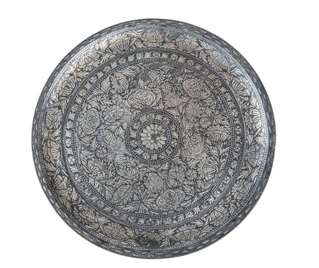 Arte Indiana Piatto bidri India, Deccan, XIX secolo . . Cm 17,00. Piatto in...