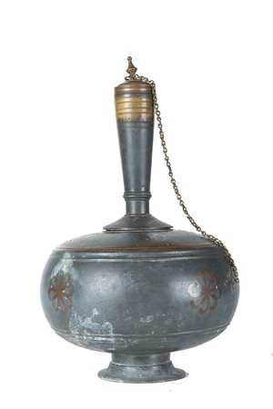 Arte Indiana Bottiglia (surahi) in ottone India, tardo XIX - XX secolo . . Cm...