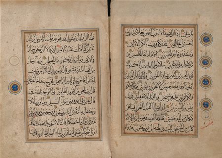 Arte Islamica Due pagine di Corano Iran Safavide, XVI secolo . . Cm 23,00 x...