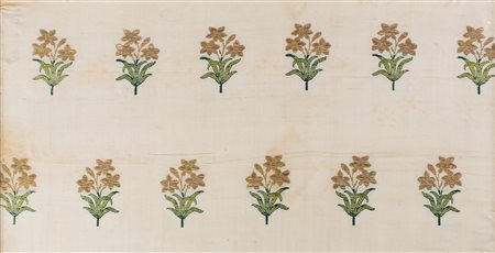 Arte Indiana Frammento di tessuto in seta India Moghul, XVIII secolo . . Cm...