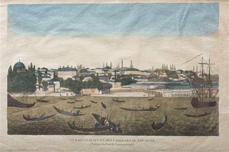 Arte Islamica Incisione raffigurante vista di Tophané Francia, XIX secolo . ....