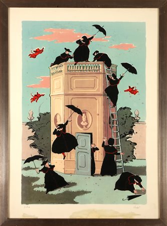 CAFFE' NINO (1909 - 1975) Senza titolo. Litografia. Cm 50,00 x 70,00. P.d.a....