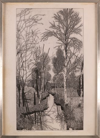 GALLI FEDERICA (1932 - 2009) Verso il Ticino. 1976. Acquaforte. Cm 50,00 x...